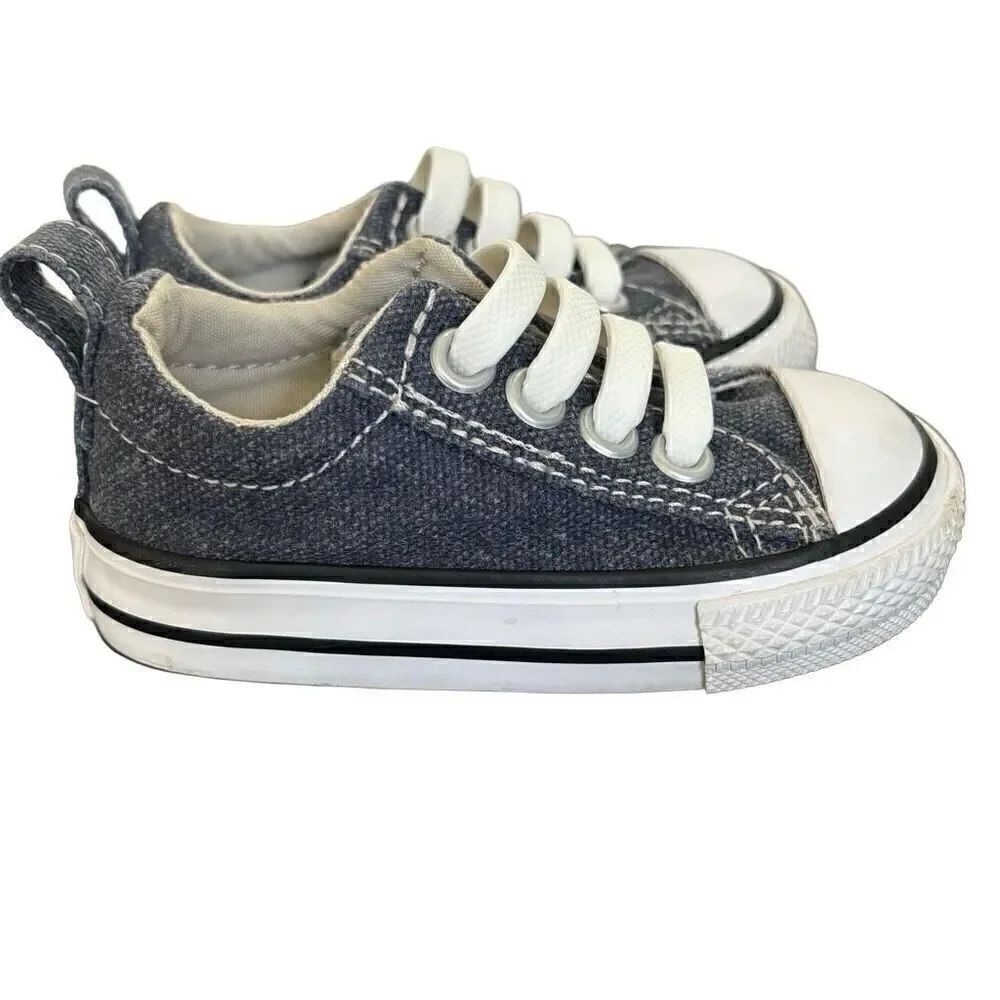 Converse All Star Toddelr Slip On Sneakers Storm Blue Size 5 infant